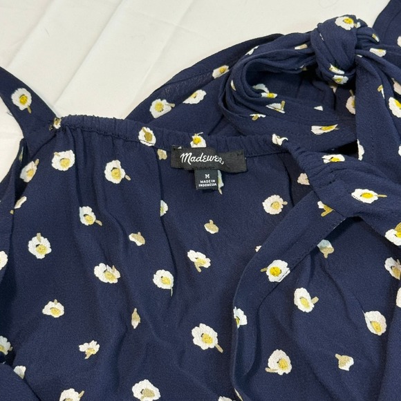 Madewell Daisy Tank Top Button Front Tie‎ Waist Casual Blue Size M - Picture 5 of 5